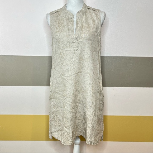 2/$25 Cloth & Stone Linen Tencel Snakeskin Boho Beach Gypsy Coastal Slip Dress M - Picture 9 of 13